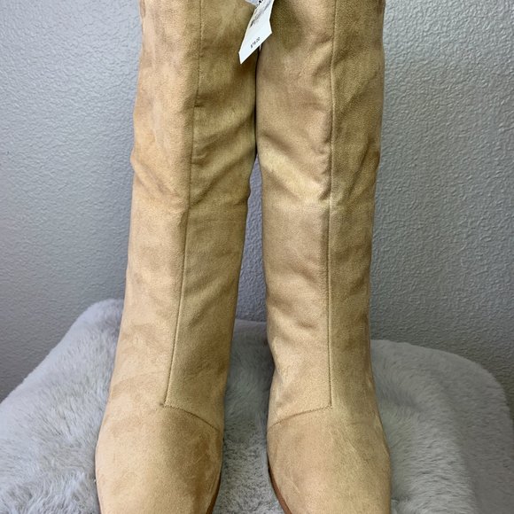 Sand  Suede Booties, Size 7 - Picture 6 of 6
